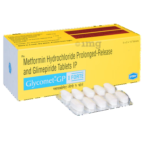 Glimepiride 1 mg and Metformin 1000 mg Tablet
