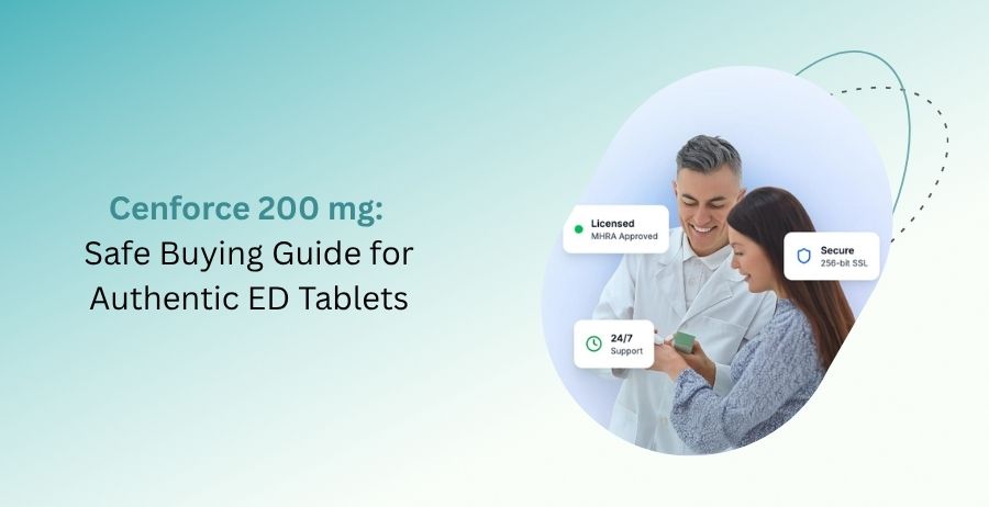 Cenforce 200 mg authentic Sildenafil tablets with a safe buying guide for erectile dysfunction treatment, including dosage, benefits, side effects, and trusted pharmacy tips