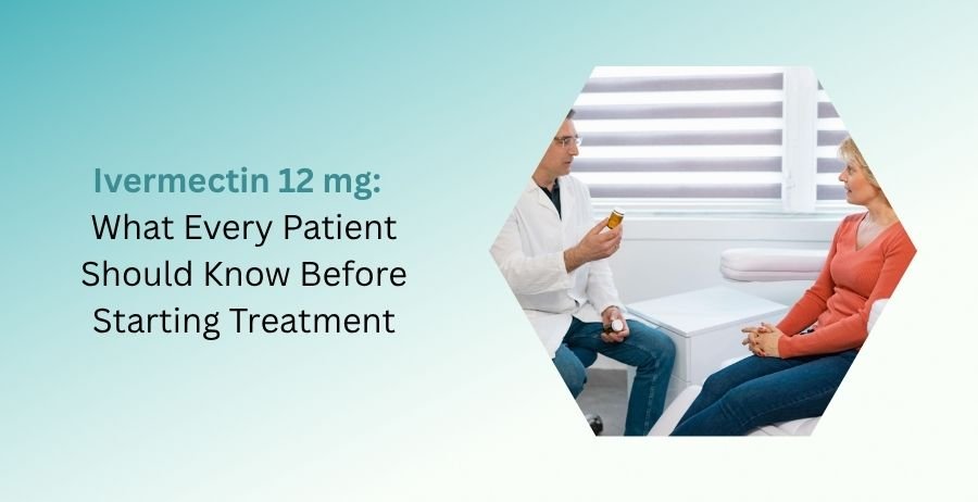 Ivermectin 12 mg prescription tablets with patient information about parasite treatment, dosage, safety precautions, side effects, approved uses, and medical guidance