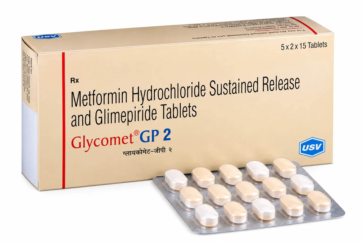 Glimepiride 2 mg+ Metformin 500 mg